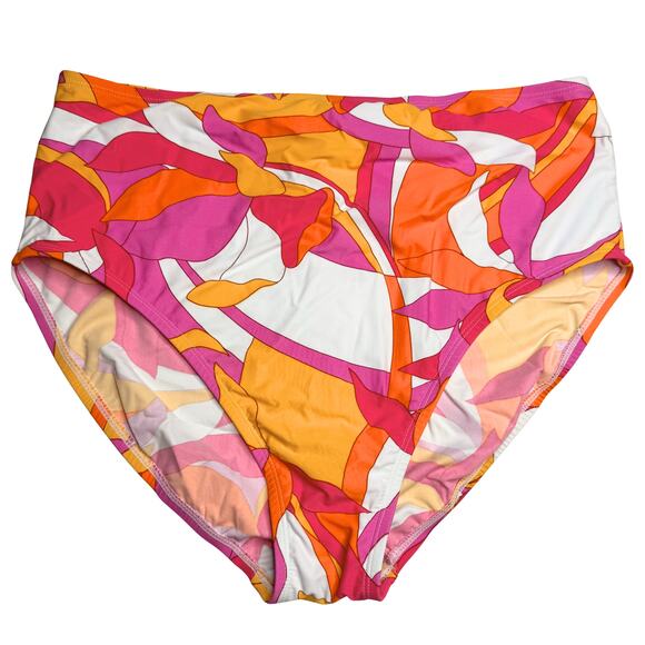 Beyond Control High Waisted Geometric Bikini Bottoms Size 12 Hi Rise Retro Boho - Picture 1 of 9